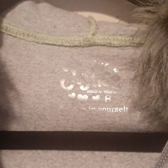 Justice grey leapordprint velour hoodie 8 - Picture 2 of 3